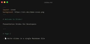 A screenshot of a markdown file used by sli.dev